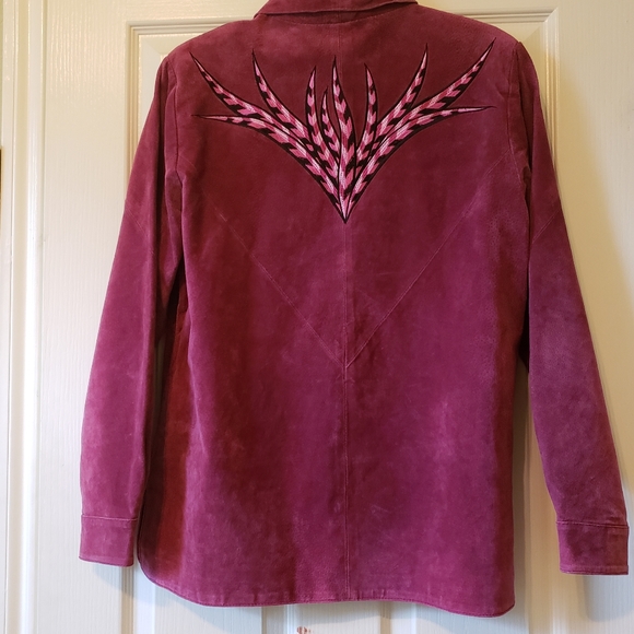 Bob Mackie pink leather jacket Medium - Picture 5 of 10